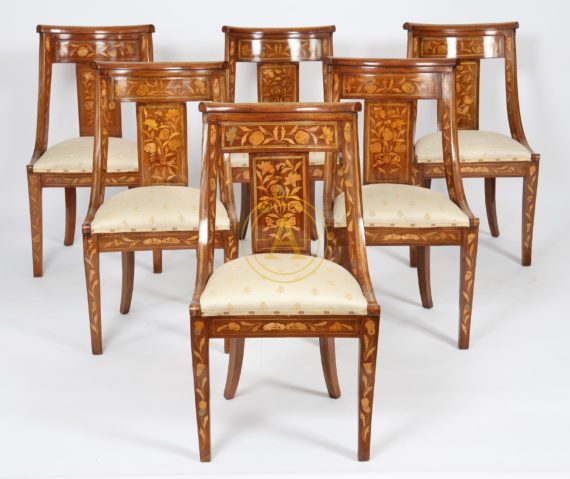 EXCEPTIONNEL ENSEMBLE DE SIX CHAISES GONDOLES HOLLANDAISES