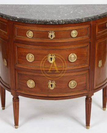 COMMODE DEMI-LUNE LOUIS XVI