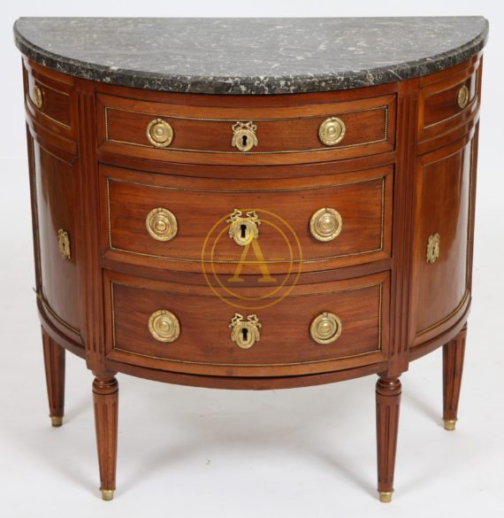 COMMODE DEMI-LUNE LOUIS XVI