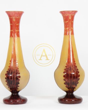 PAIRE DE VASES LE VERRE FRANCAIS