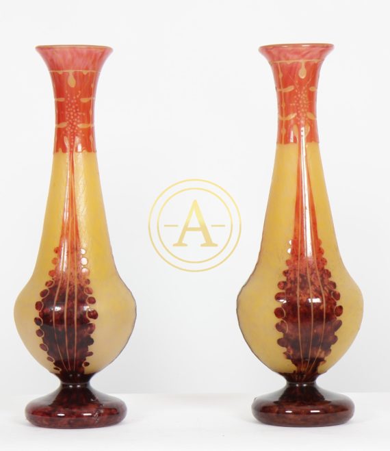 PAIRE DE VASES LE VERRE FRANCAIS