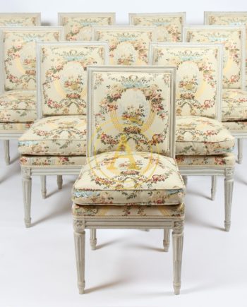 SUITE DE DIX CHAISES LAQUEES LOUIS XVI