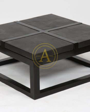 TABLE BASSE MODERNE A PLATEAU EN PIERRES NOIRES