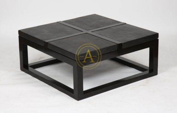 TABLE BASSE MODERNE A PLATEAU EN PIERRES NOIRES