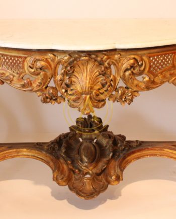 CONSOLE EN BOIS DORE DE STYLE LOUIS XV