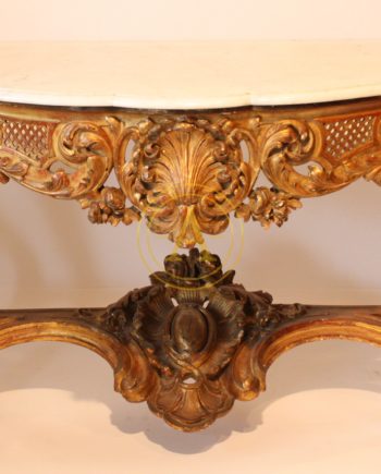 CONSOLE EN BOIS DORE DE STYLE LOUIS XV