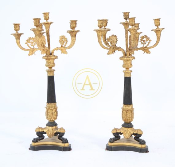 PAIRE DE CANDELABRES RESTAURATION