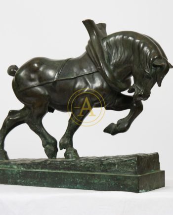 IMPORTANT BRONZE “CHEVAL DE TRAIT” BY RAYMOND DE MEESTER