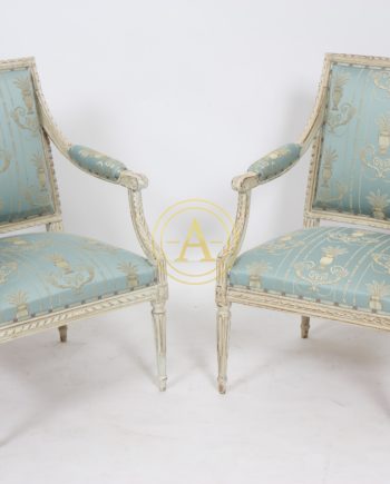 RARE PAIRE DE FAUTEUILS LOUIS XVI DE DUPAIN