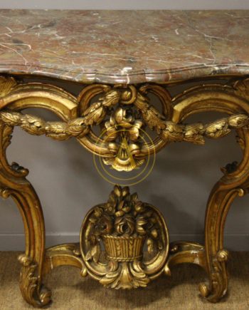 CONSOLE EN BOIS DORE LOUIS XV