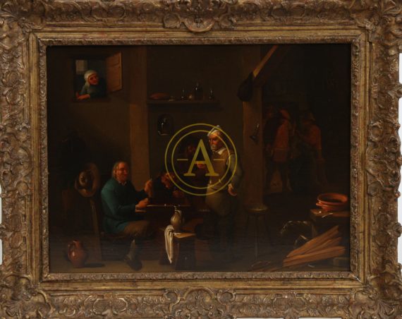 TABLEAU “SCENE D’ INTERIEUR FLAMAND” XVIIIè