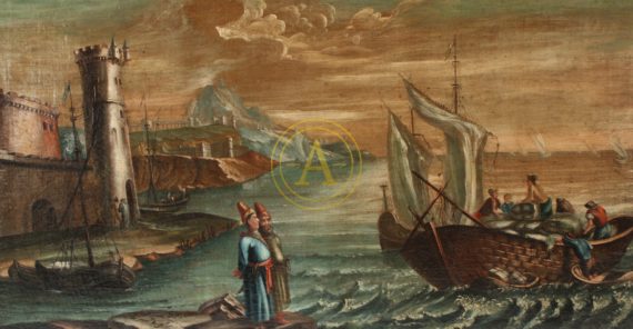 TABLEAU “RETOUR D’UN NAVIRE AU PORT” XVIIè