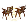 PAIR OF “OFFICE CANE ELEGANT CHAIRS” FROM Pierre JEANNERET