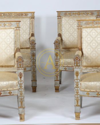 ENSEMBLE DE QUATRE FAUTEUILS D’APPARAT EMPIRE