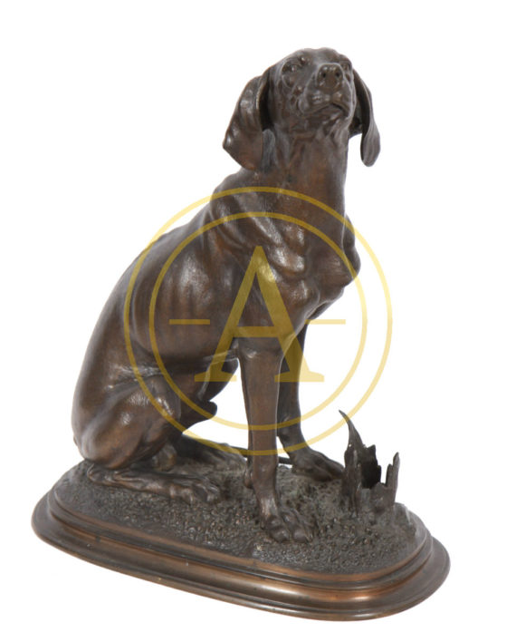 BRONZE “CHIEN ASSIS” BY FERDINAND PAUTROT