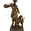 IMPORTANT BRONZE “LE SONNEUR ET SES DEUX CHIENS” by MOREAU and LECOURTIER