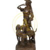 IMPORTANT BRONZE “LE SONNEUR ET SES DEUX CHIENS” by MOREAU and LECOURTIER