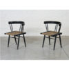 Ensemble de deux fauteuils “grass-seated” dans le goût de George Nakashima (1905-1990)
