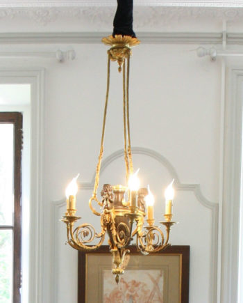Lustre en bronze doré Louis XVI