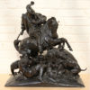 TRES IMPORTANT GROUPE EN BRONZE “HALLALI DU SANGLIER AU TEMPS DE LA RENAISSANCE” DE Théodore GECHTER (1796-1844)