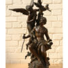 GROUPE EN BRONZE “LA LETTRE D’AMOUR OU L’INSPIRATION” DE MATHURIN MOREAU (1822-1912)